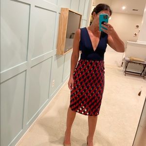 BCBGmaxazria beauty! Beautiful patriotic cutout dress!